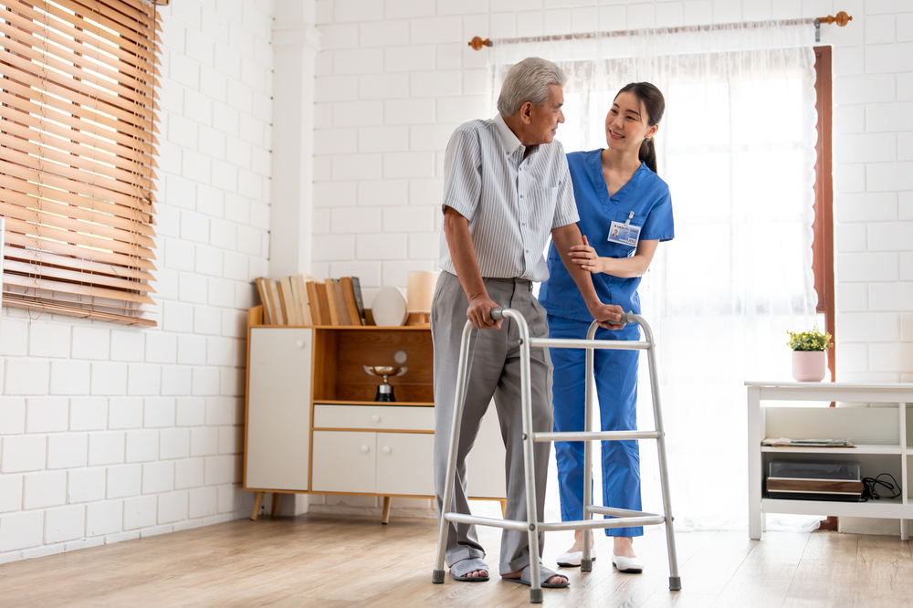 Image of physical therapist from partner of Caregiver Connect providing services for family caregivers.